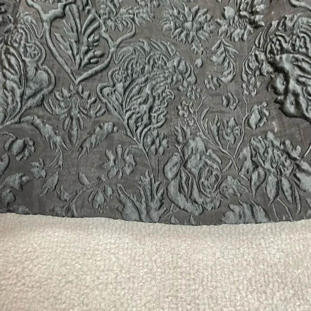 Rickie Freeman Teri Jon Womens Size 8 A Line Skirt Black Textured Floral Pattern